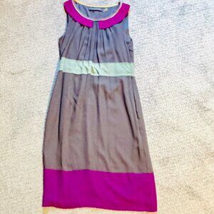 Boden Limited Edition Colorblock Sleeveless Silk Shift Dress, Size 2